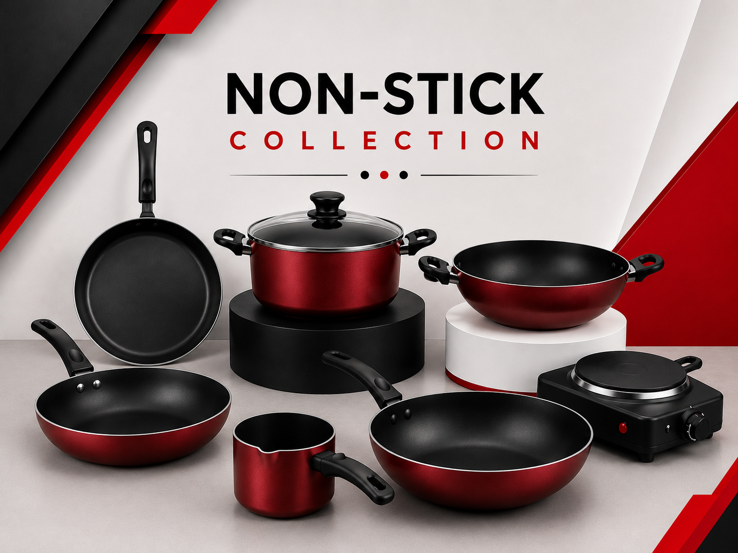 A collection of non-stick kitchenware